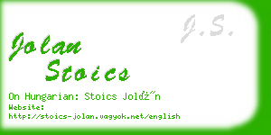 jolan stoics business card
